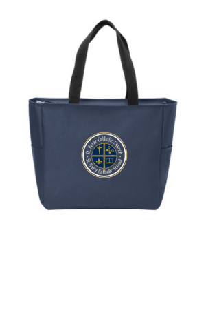 Classic Zipper Tote Bag Navy